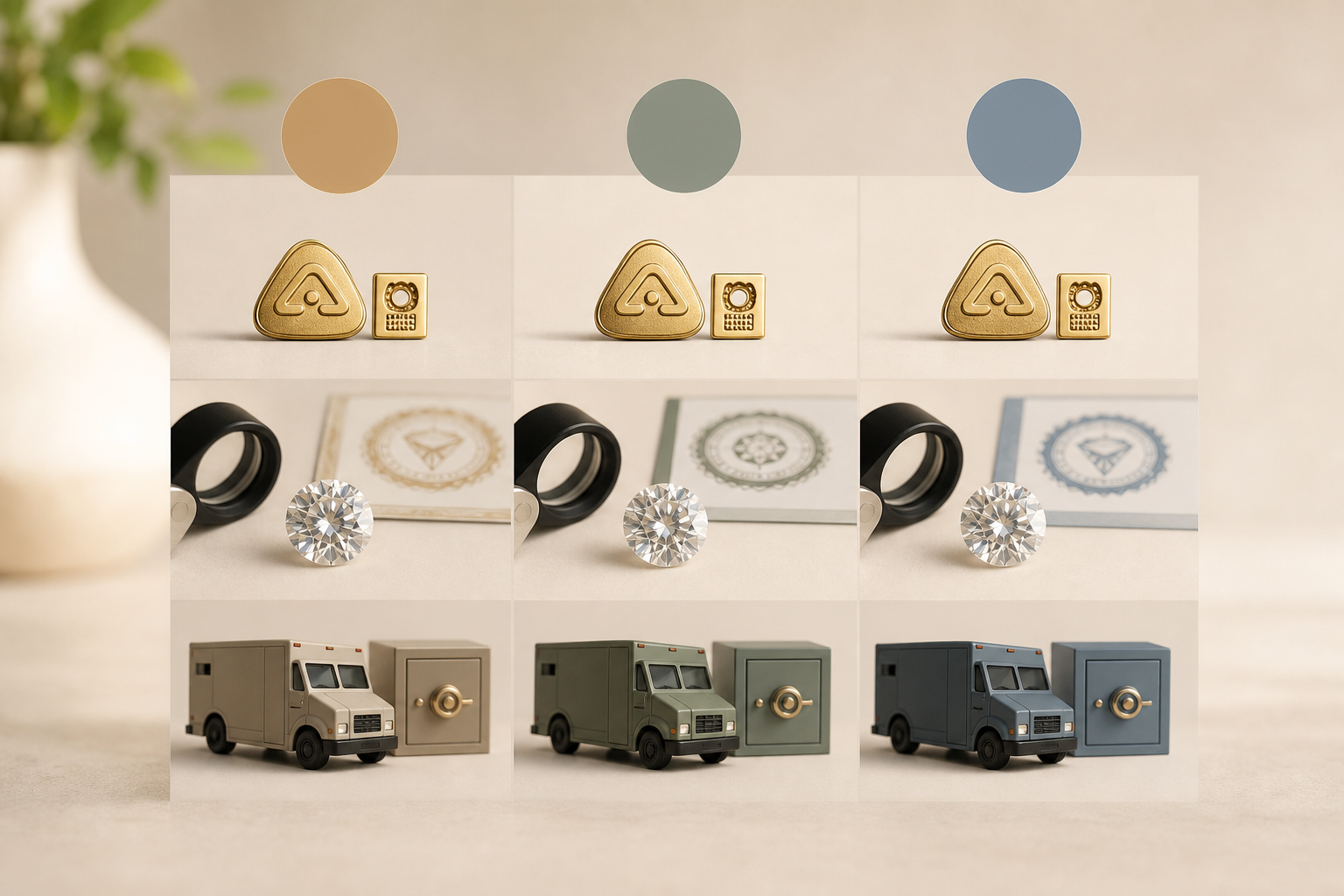Comparison chart of shipping, insurance, and hallmark checks