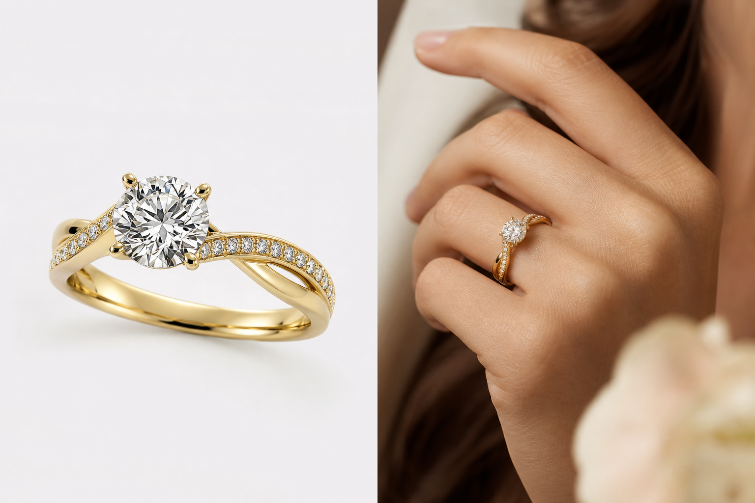 custom jewelry design with 3d rendering side-by-side preview