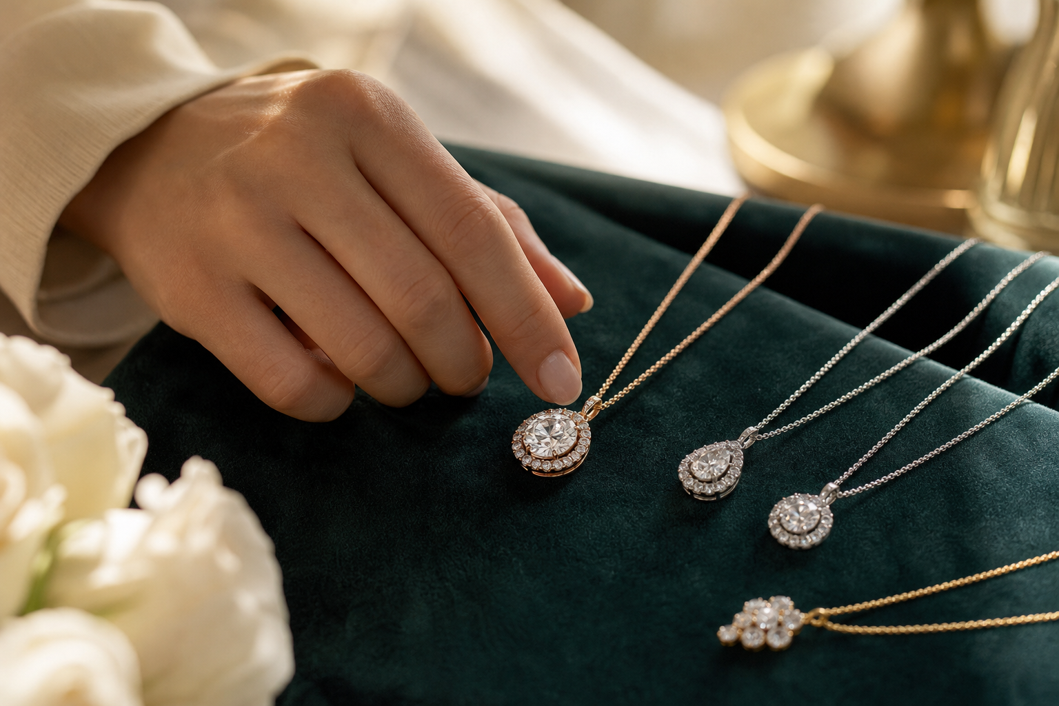 Step-by-step necklace chooser flow