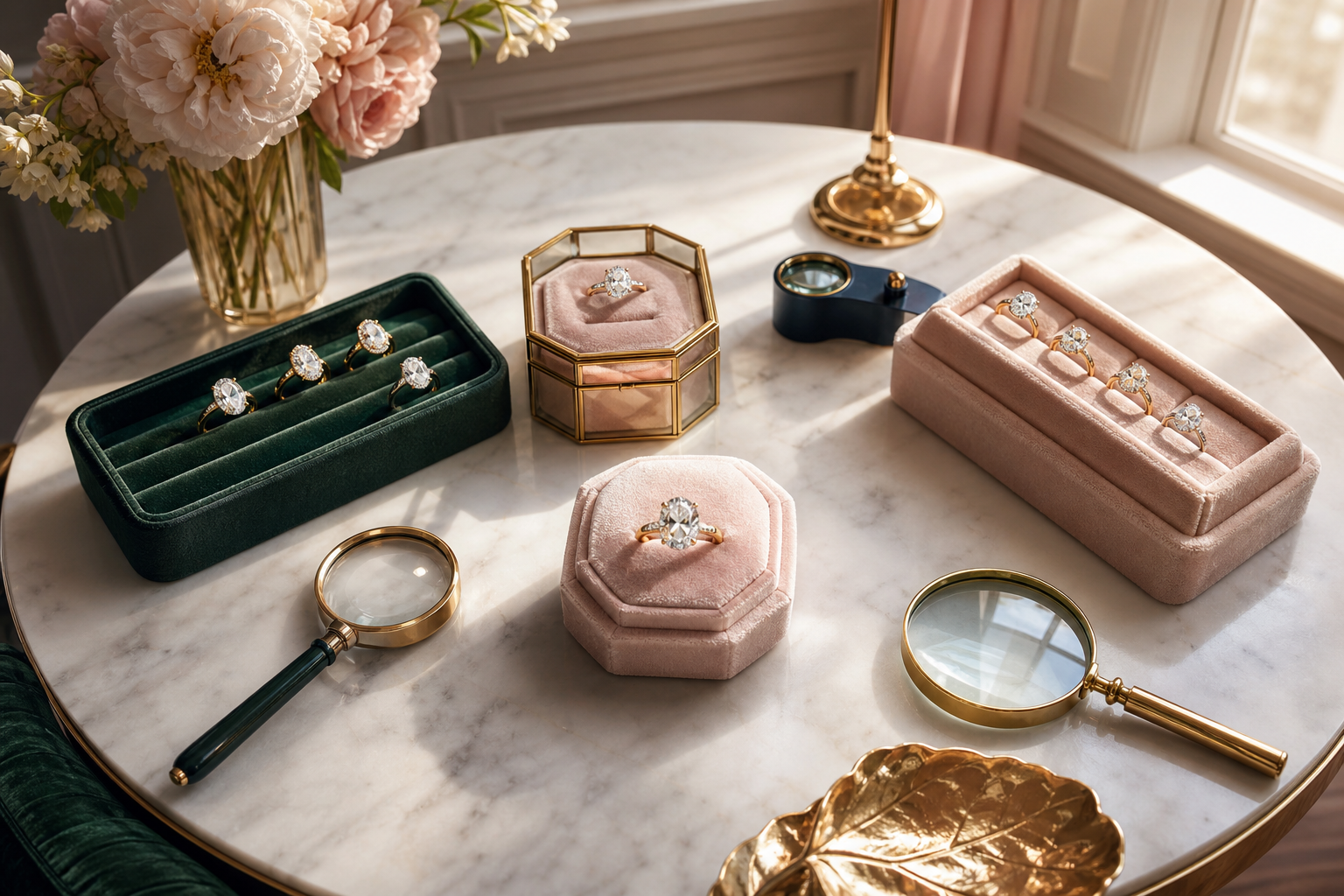 Oval ring shopping checklist infographic
